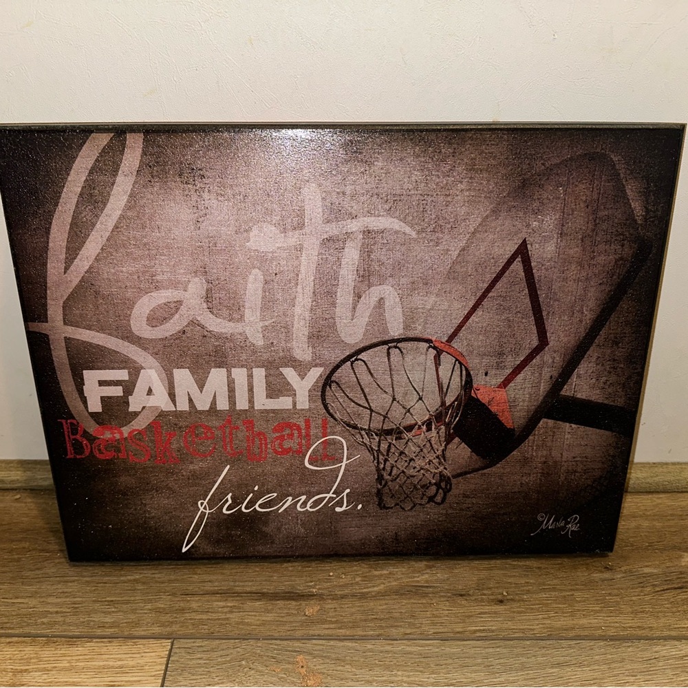 Faith Family Basketball Canvas Art